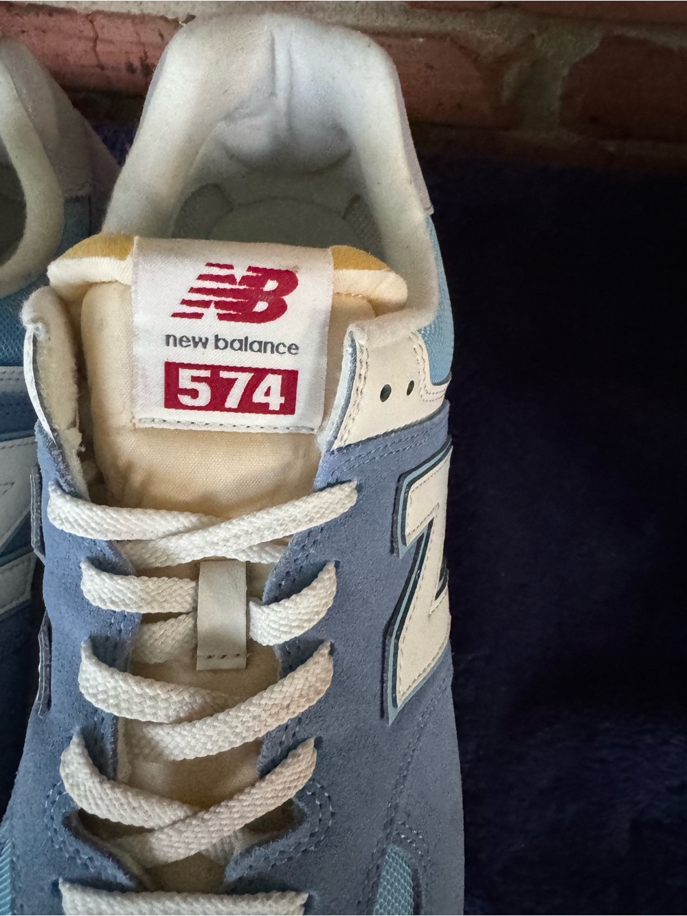 New Balance 574 Light Blue Suede & Mesh Sneakers - Picture 3 of 9